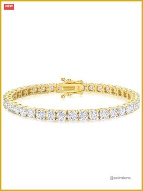 Moissanite Tennis Bracelet Lab-Grown VVS1 4mm 7in Double-Sided Clasp
